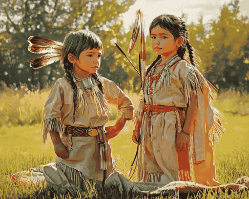 Native American Kids Diamond Painting