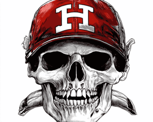 Nebraska Huskers Blackshirts Skull Diamond Painting