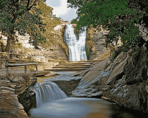 Neck Chand's Rock Waterfalls Diamond Painting