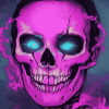 Neon Skeleton Skull Diamond Painting