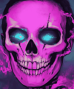 Neon Skeleton Skull Diamond Painting