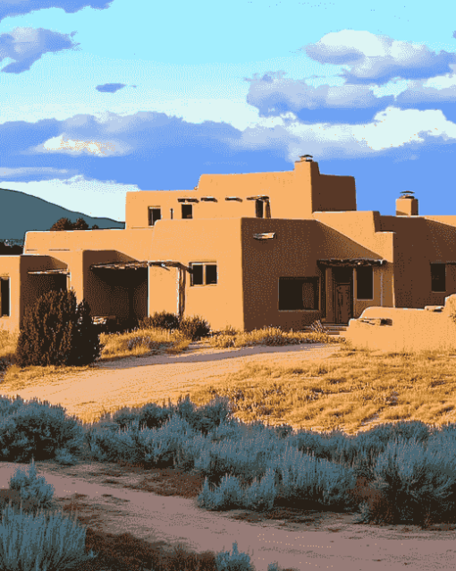 New Mexico Houses Diamond Painting