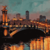 Nighttime Bridge Scene Diamond Painting