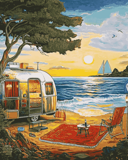 Oceanside Airstream Adventure Diamond Painting