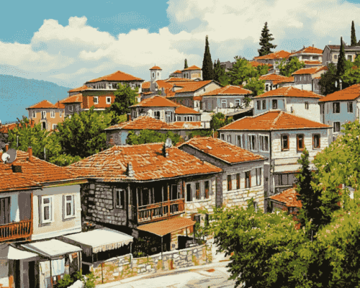 Ohrid City Buildings Diamond Painting