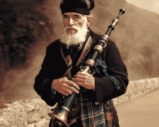 Old Scottish Piper Vintage Diamond Painting