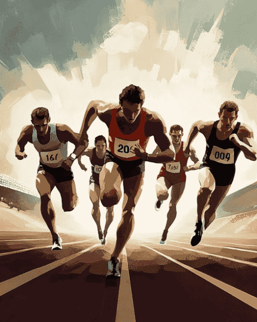 Olympic Runners Animation Diamond Painting