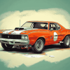 Orange AMC Car Diamond Painting