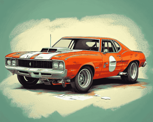 Orange AMC Car Diamond Painting