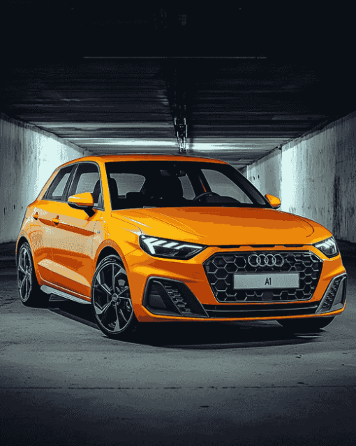 Orange Audi A1 Car Diamond Painting