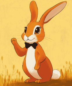 Orange Big Eared Rabbit Diamond Painting