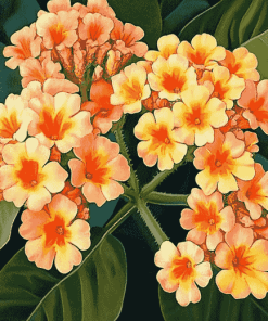 Orange Blossom Lantanas Diamond Painting