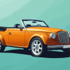 Orange Ww Convertible Car Diamond Painting