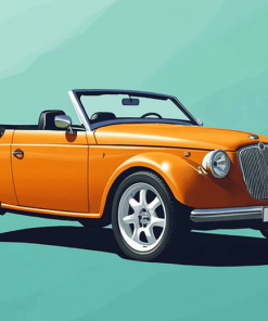 Orange Ww Convertible Car Diamond Painting