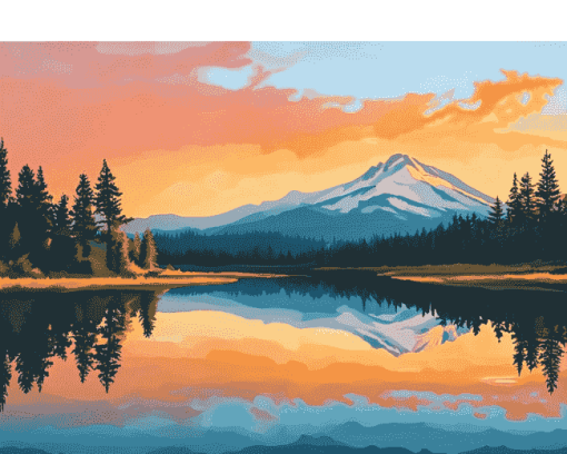 Oregon Mountain Landscapes Diamond Painting