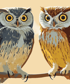 Owl Couple Diamond Painting Birds