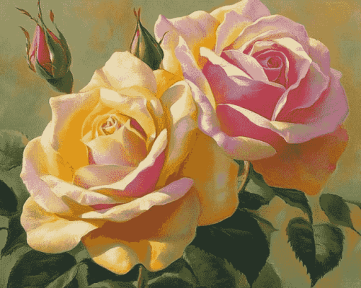 Peace Roses Blossom Diamond Painting