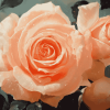 Peach Rose Blossom Diamond Painting