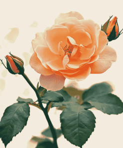 Peach Rose Blossoms Diamond Painting