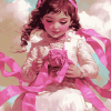 Pink Little Girl Diamond Painting