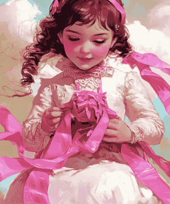 Pink Little Girl Diamond Painting