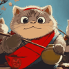 Pom Poko Cat Animation Diamond Painting