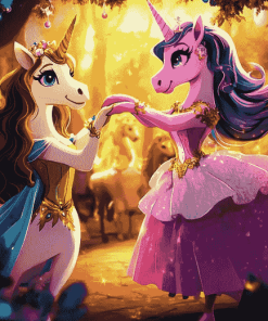 Princess and Unicorn Fantasy Diamond Painting