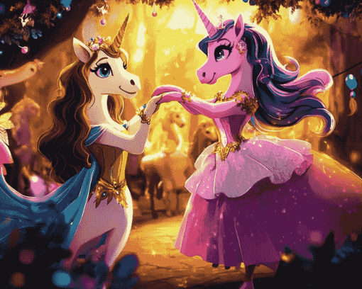 Princess and Unicorn Fantasy Diamond Painting