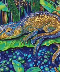 Psychedelic Chameleon Animation Diamond Painting