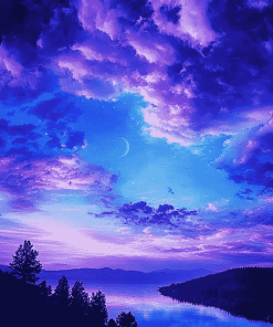 Purple And Blue Sky Diamond Painting