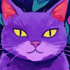 Purple Cat Animation Diamond Painting