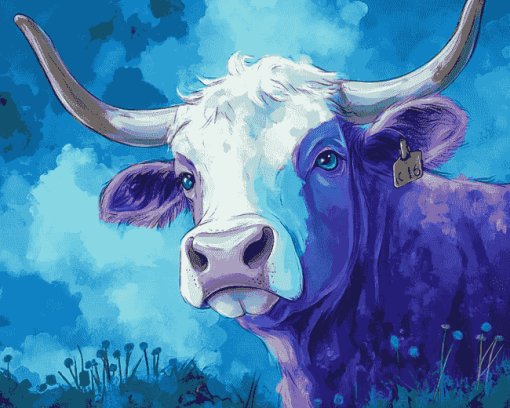 Purple Cow Diamond Painting