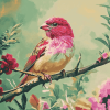 Purple Finch Bird Diamond Painting