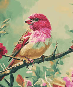 Purple Finch Bird Diamond Painting