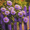 Purple Floral Fence Diamond Painting