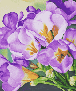 Purple Freesia Floral Diamond Painting