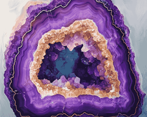 Purple Geode Stone Diamond Painting