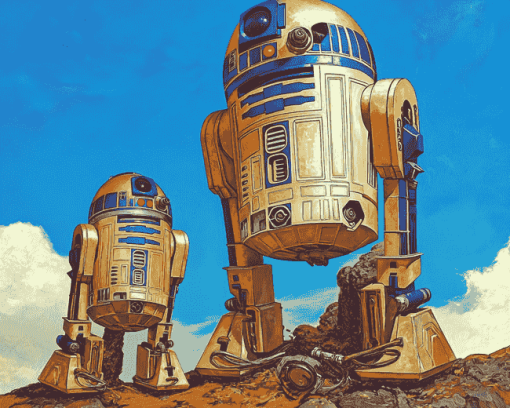 R2D2 and C3PO Robot Adventure Diamond Painting