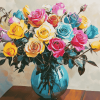 Rainbow Rose Blossoms Diamond Painting