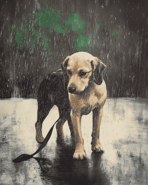 Rainy Day Dog Diamond Painting