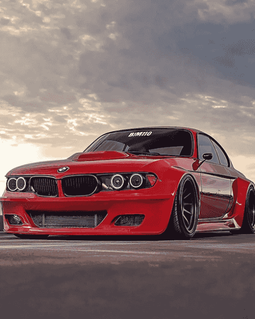 Red BMW E10 Car Diamond Painting