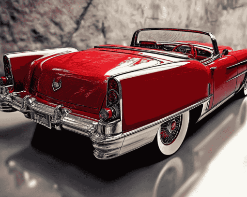 Red Cadillac Car Diamond Painting