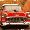 Red Classic Chevy Vintage Diamond Painting