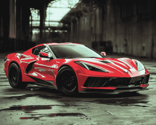 Red Corvette Stingray Diamond Painting