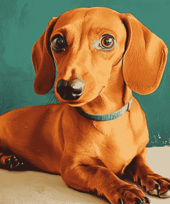 Red Dachshund Puppy Diamond Painting