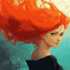 Red Hair Woman Animation Diamond Painting