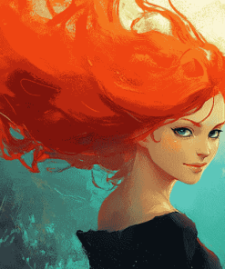 Red Hair Woman Animation Diamond Painting