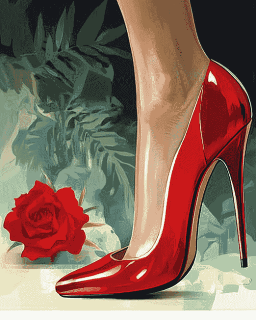 Red High Heels Animation Diamond Painting