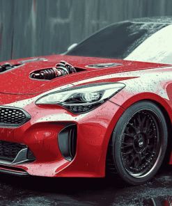 Red Kia Stinger Performance Diamond Painting