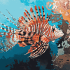 Red Lionfish Aquatic Diamond Painting